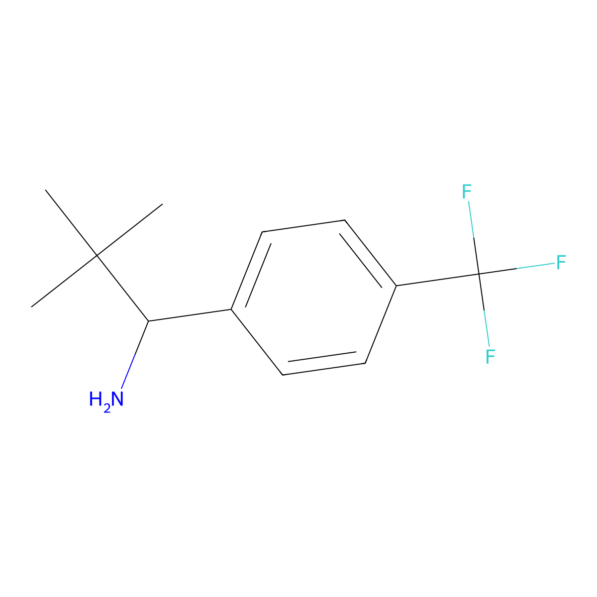 (S)-2,2-Dimethyl-1-(4-(trifluoromethyl)phenyl)propan-1-amine molecular structure, CAS 1389389-49-4