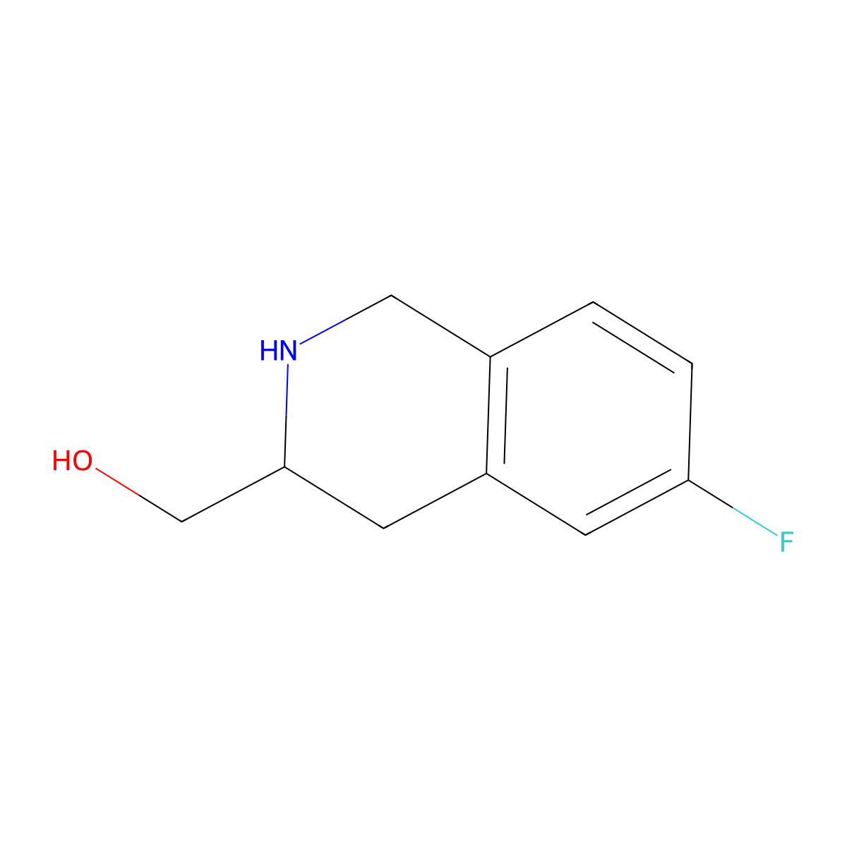((3S)-6-fluoro-1,2,3,4-tetrahydroisoquinolin-3-yl)methanol molecular structure, CAS 1389391-15-4