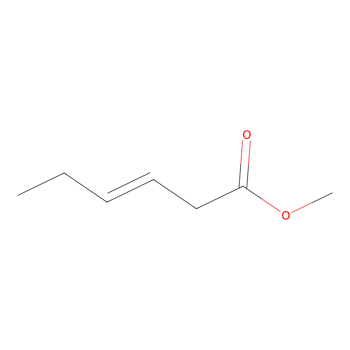 Methyl (E)-3-hexenoate molecular structure, CAS 13894-61-6