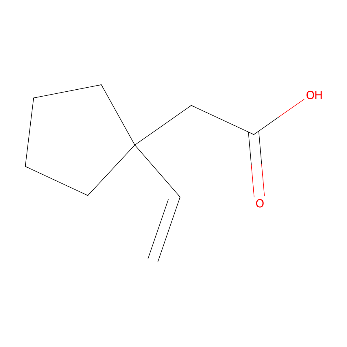 2-(1-Ethenylcyclopentyl)acetic acid molecular structure, CAS 138940-72-4