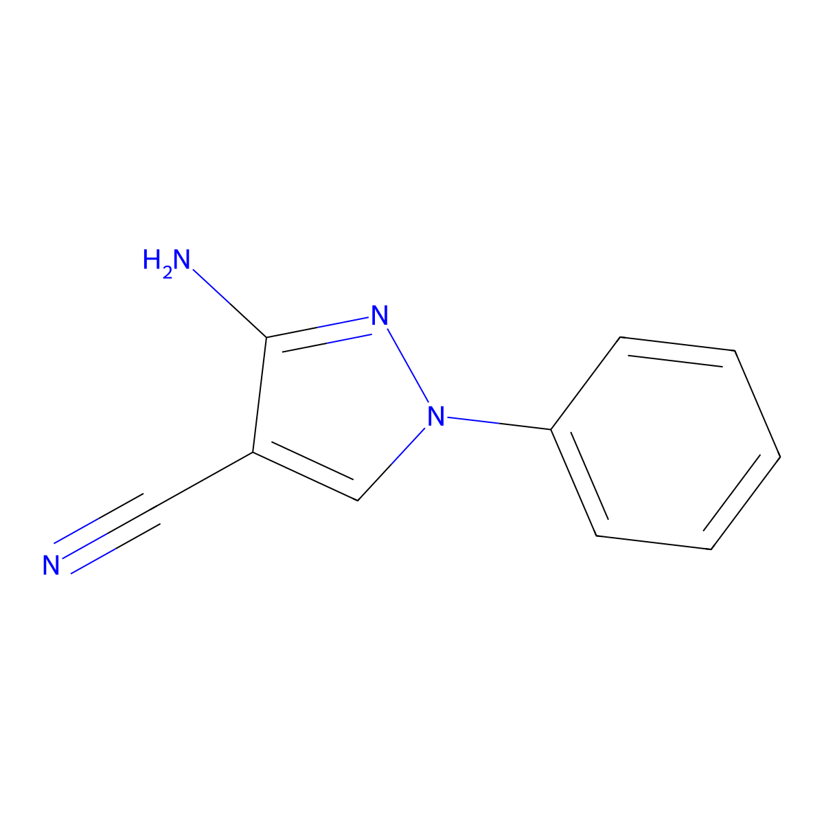 3-Amino-1-phenyl-1H-pyrazole-4-carbonitrile molecular structure, CAS 138942-61-7