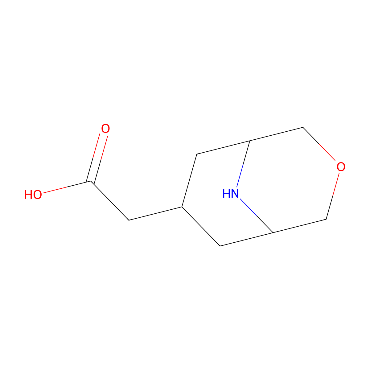 2-(3-Oxa-9-azabicyclo[3.3.1]nonan-7-yl)acetic acid molecular structure, CAS 1389441-75-1