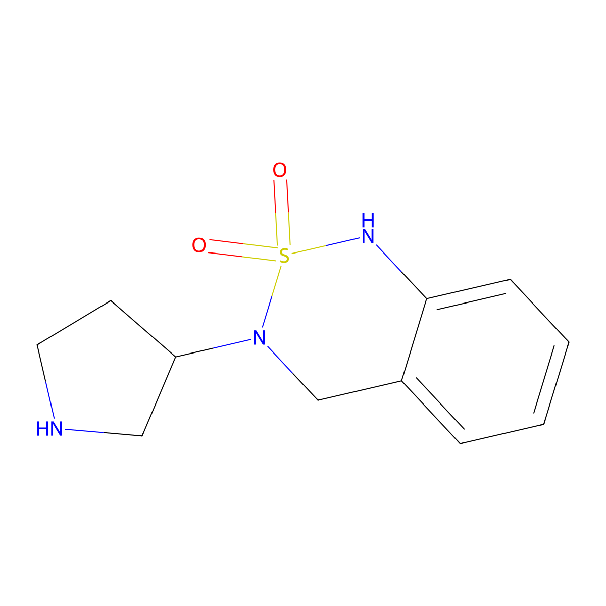 (S)-3-(pyrrolidin-3-yl)-3,4-dihydro-1H-benzo[c][1,2,6]thiadiazine 2,2-dioxide molecular structure, CAS 1389441-89-7