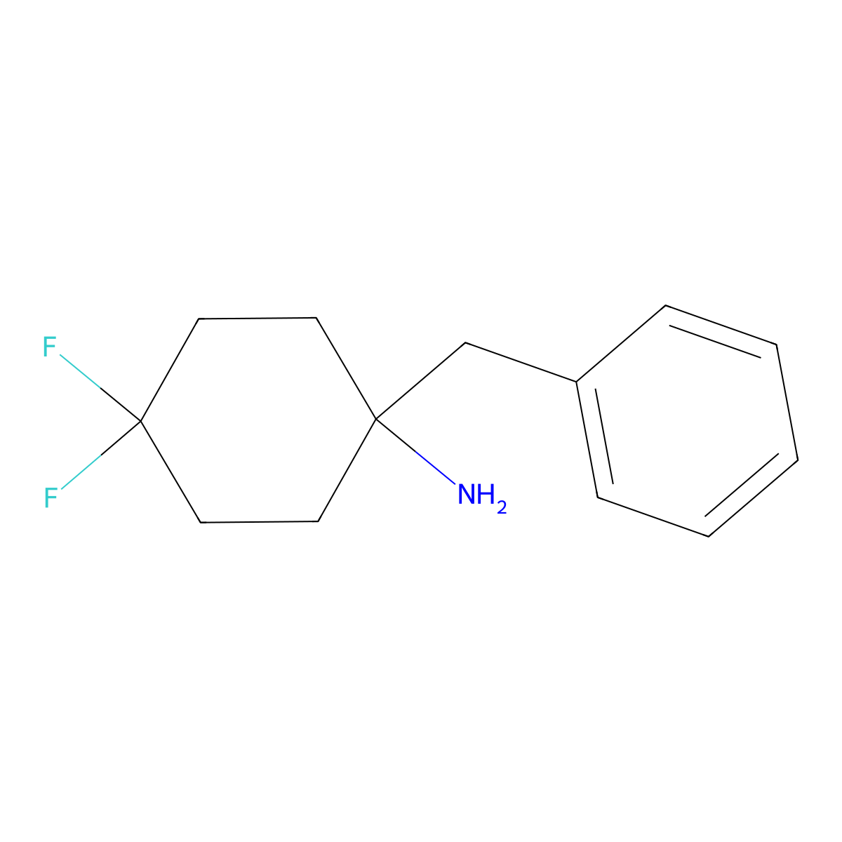 1-Benzyl-4,4-difluorocyclohexan-1-amine molecular structure, CAS 1389441-98-8