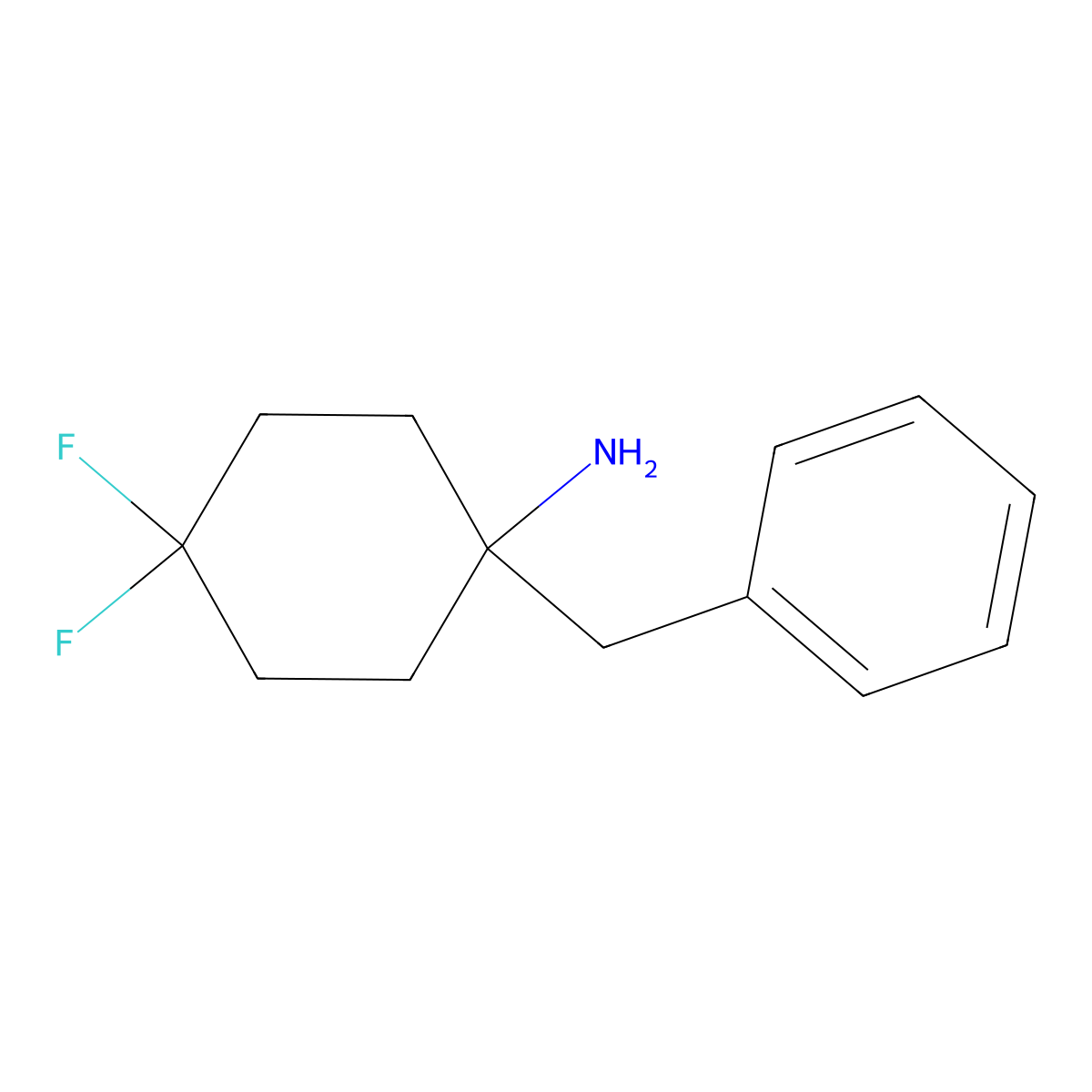 1-Benzyl-4,4-difluorocyclohexan-1-amine molecular structure, CAS 1389441-98-8