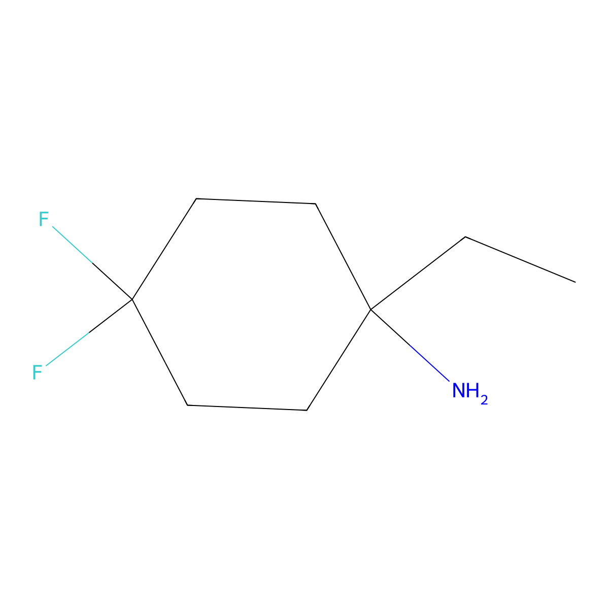 1-Ethyl-4,4-difluorocyclohexan-1-amine molecular structure, CAS 1389441-99-9