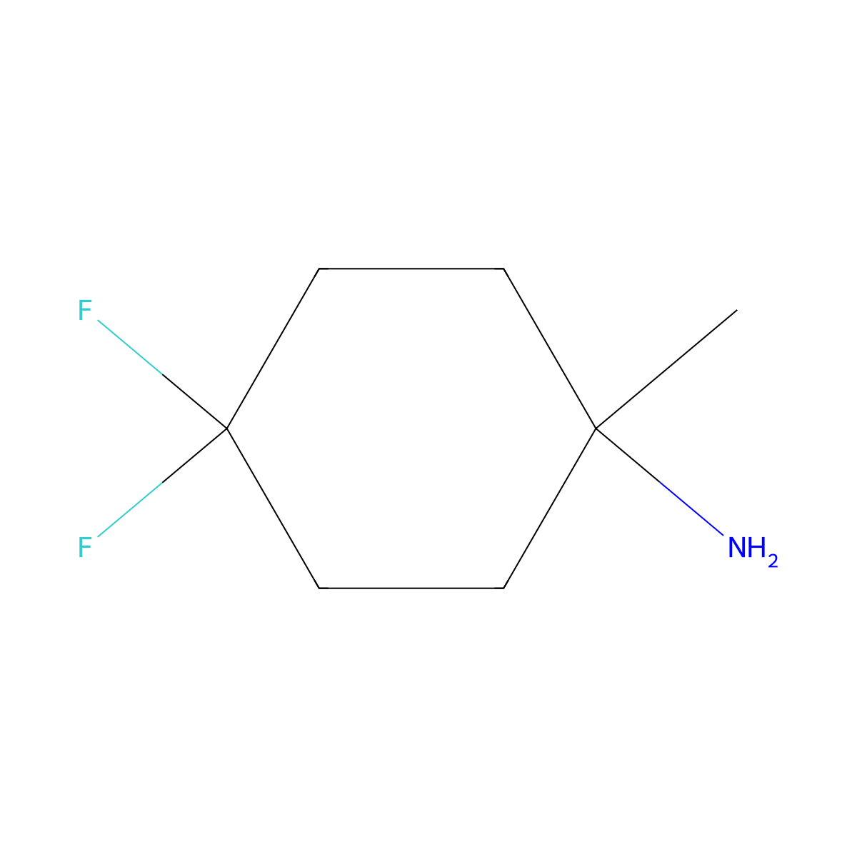4,4-Difluoro-1-methylcyclohexan-1-amine molecular structure, CAS 1389442-00-5