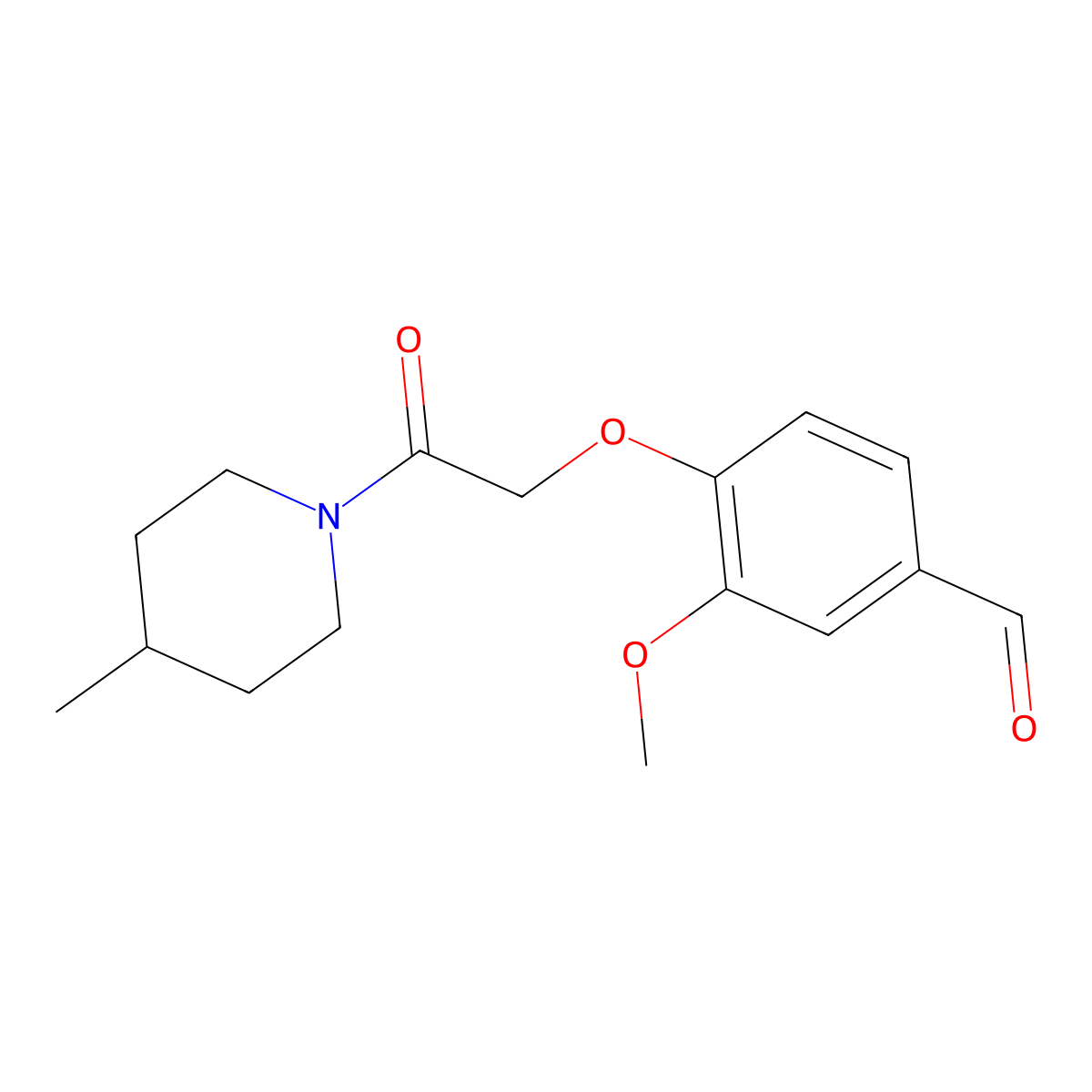 3-Methoxy-4-[2-(4-methyl-piperidin-1-yl)-2-oxo-ethoxy]-benzaldehyde molecular structure, CAS 1389480-61-8