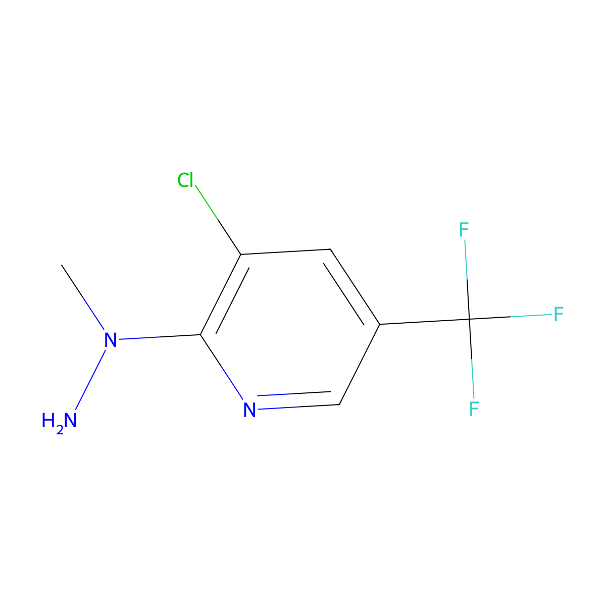 3-Chloro-2-(1-methylhydrazinyl)-5-(trifluoromethyl)pyridine molecular structure, CAS 138949-13-0