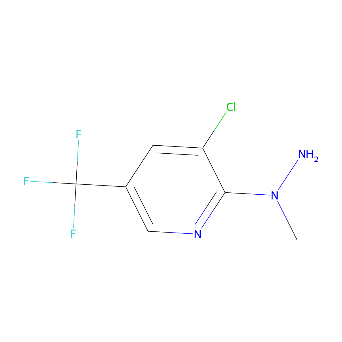 3-Chloro-2-(1-methylhydrazinyl)-5-(trifluoromethyl)pyridine molecular structure, CAS 138949-13-0