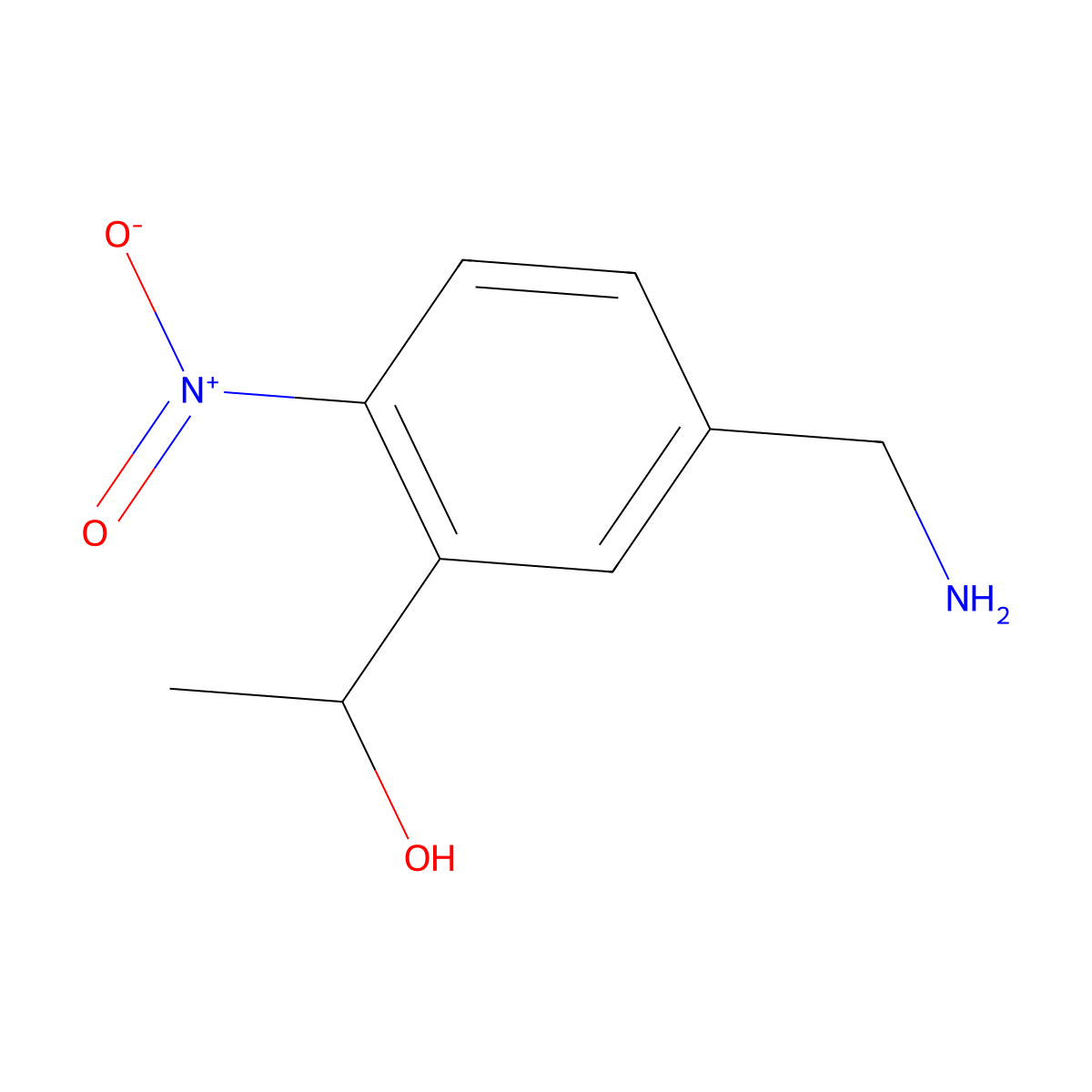 1-(5-(Aminomethyl)-2-nitrophenyl)ethanol molecular structure, CAS 138957-91-2