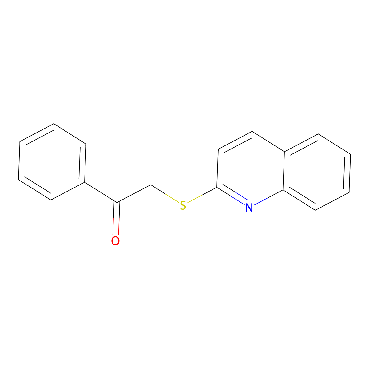 Ethanone, 1-phenyl-2-(2-quinolinylthio)- molecular structure, CAS 13896-82-7