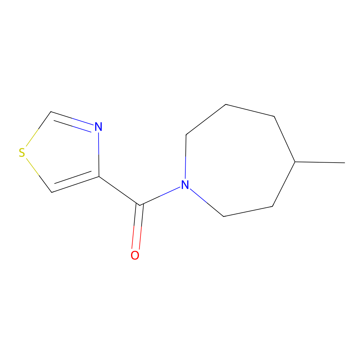 4-Methyl-1-(1,3-thiazole-4-carbonyl)azepane molecular structure, CAS 1389617-98-4