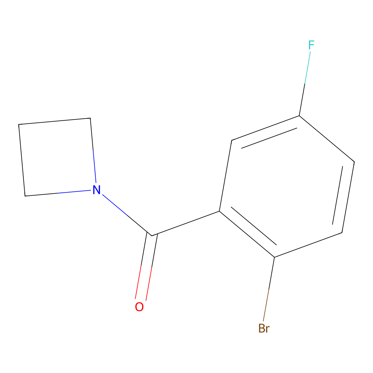 1-(2-Bromo-5-fluorobenzoyl)azetidine molecular structure, CAS 1389625-27-7