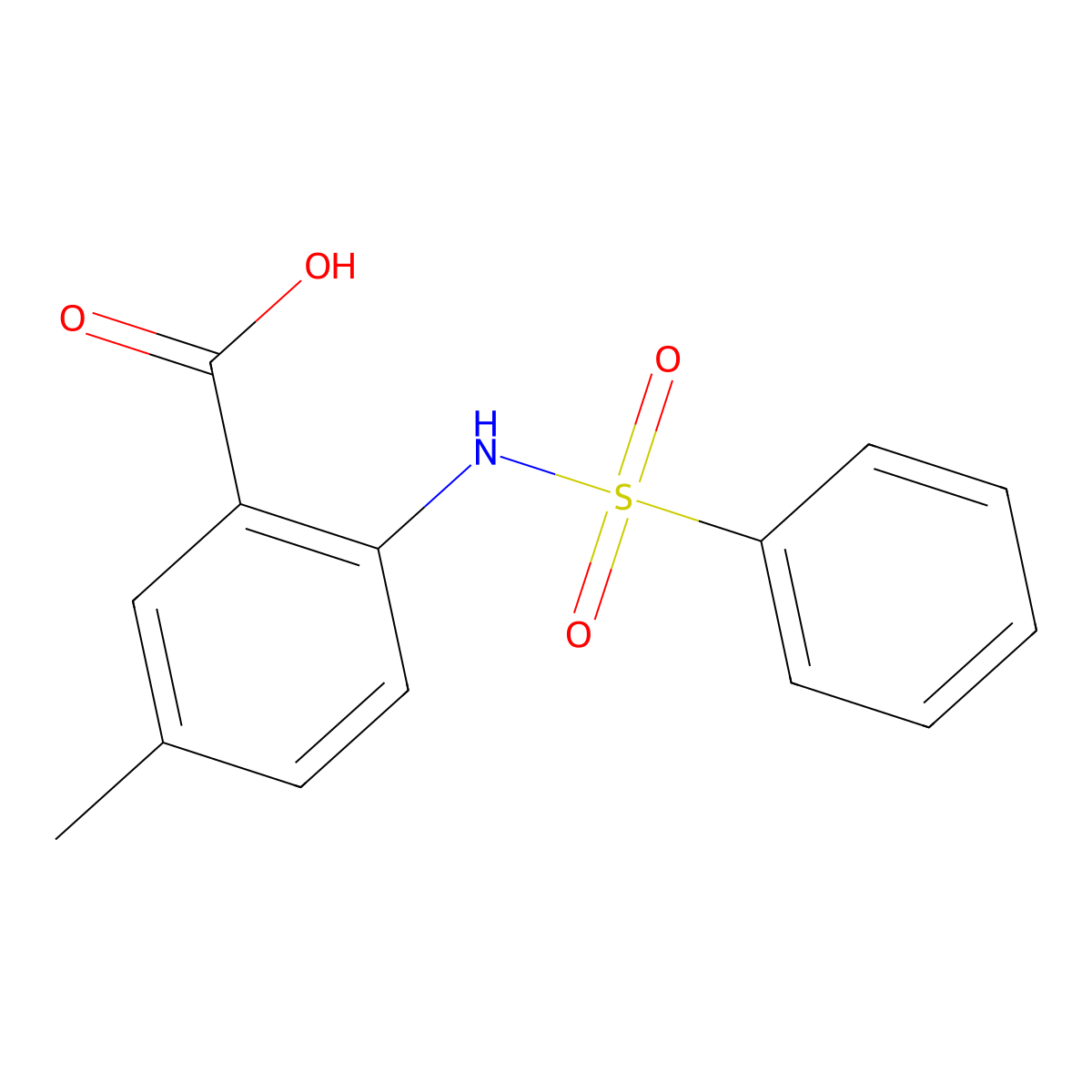 5-Methyl-2-((phenylsulfonyl)amino)benzoic acid molecular structure, CAS 138964-56-4