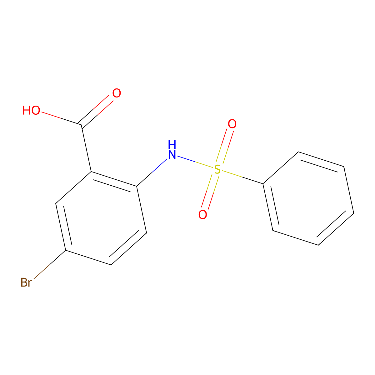 2-Benzenesulfonamido-5-bromobenzoic acid molecular structure, CAS 138964-57-5