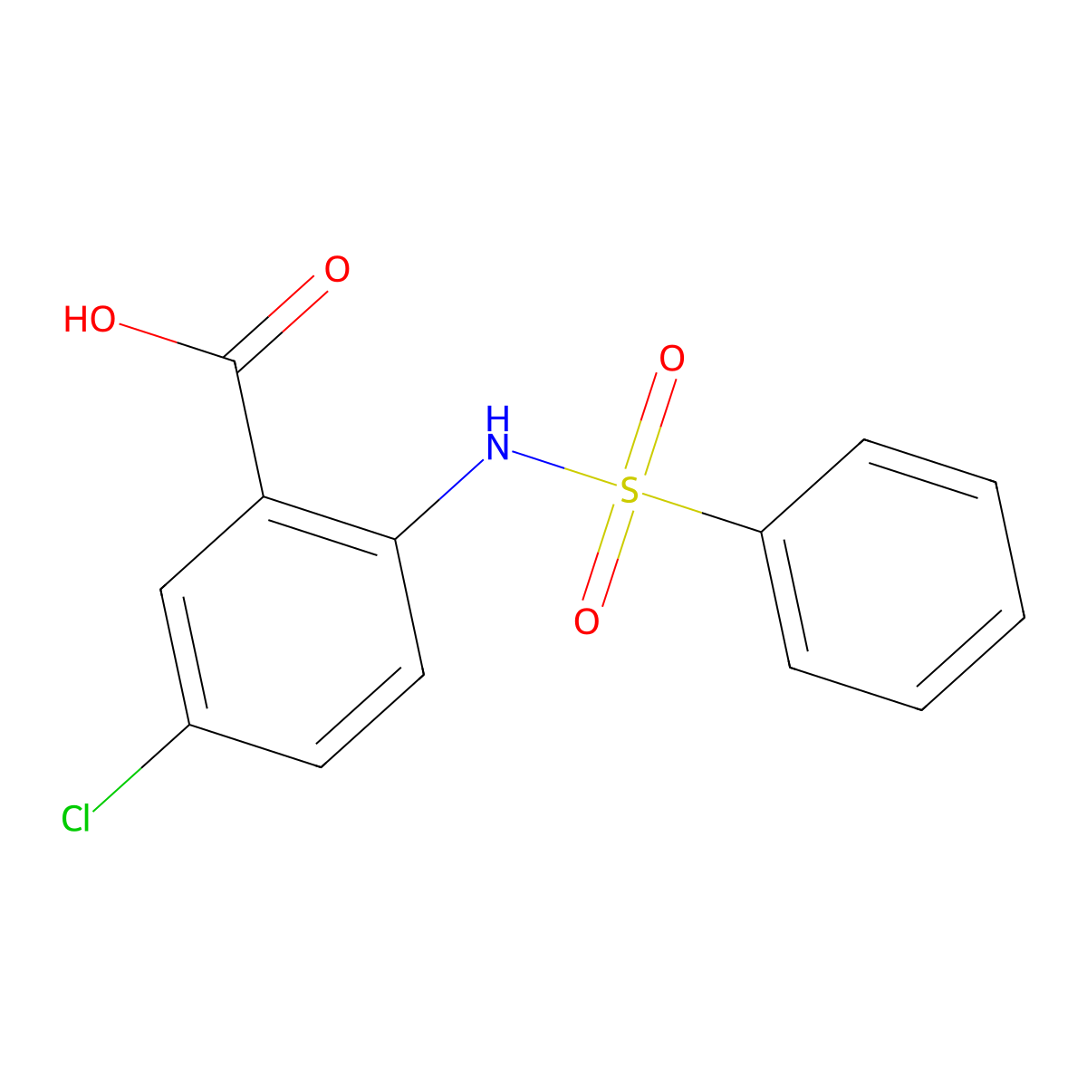 2-Benzenesulfonamido-5-chlorobenzoic acid molecular structure, CAS 138964-58-6