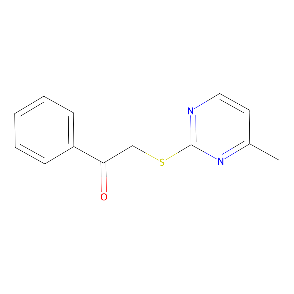 2-[(4-Methylpyrimidin-2-yl)sulfanyl]-1-phenylethanone molecular structure, CAS 13897-03-5