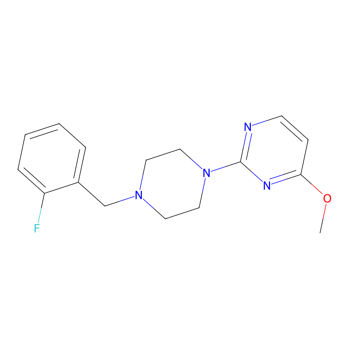 2-{4-[(2-Fluorophenyl)methyl]piperazin-1-yl}-4-methoxypyrimidine molecular structure, CAS 1389709-76-5