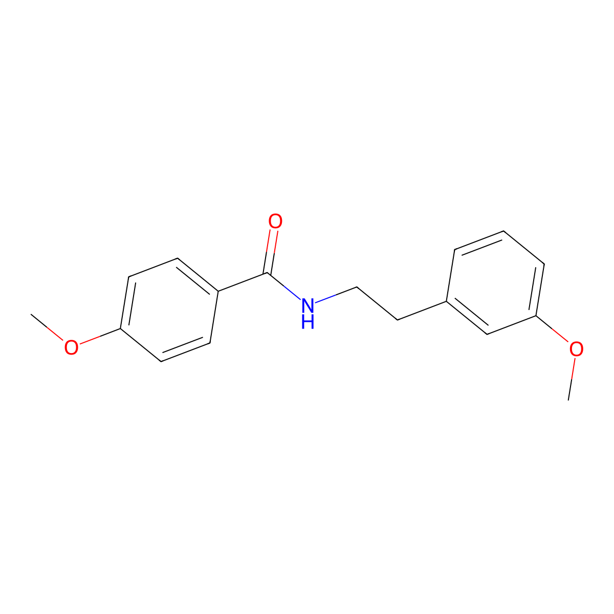 Benzamide, 4-methoxy-N-[2-(3-methoxyphenyl)ethyl]- molecular structure, CAS 138976-86-0