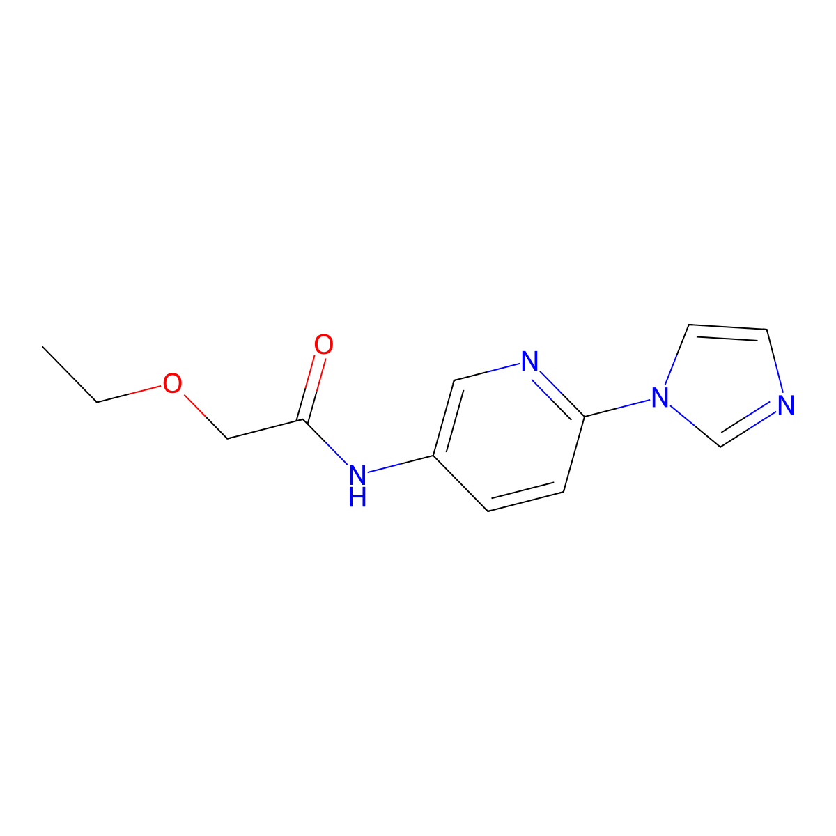 N-(6-(1H-imidazol-1-yl)pyridin-3-yl)-2-ethoxyacetamide molecular structure, CAS 1389795-04-3