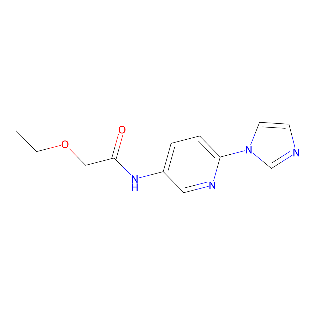 N-(6-(1H-imidazol-1-yl)pyridin-3-yl)-2-ethoxyacetamide molecular structure, CAS 1389795-04-3