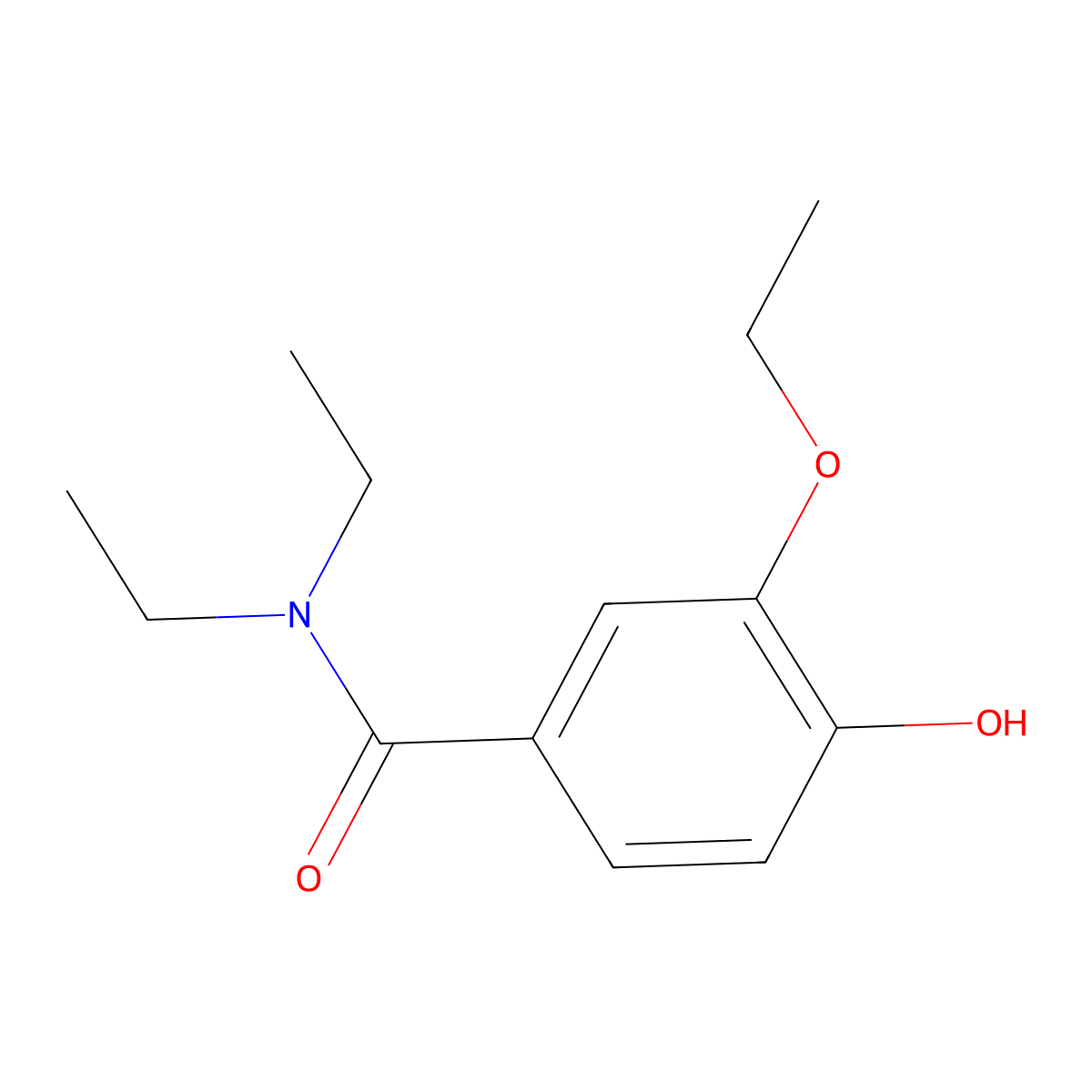 3-ethoxy-N,N-diethyl-4-hydroxybenzamide molecular structure, CAS 13898-68-5