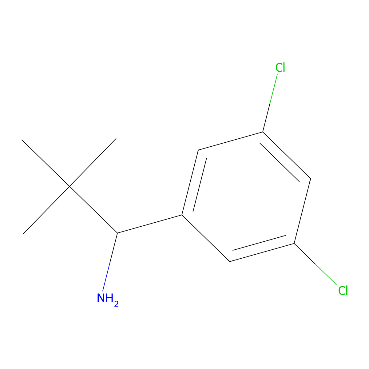 (S)-1-(3,5-Dichlorophenyl)-2,2-dimethylpropan-1-amine molecular structure, CAS 1389800-76-3