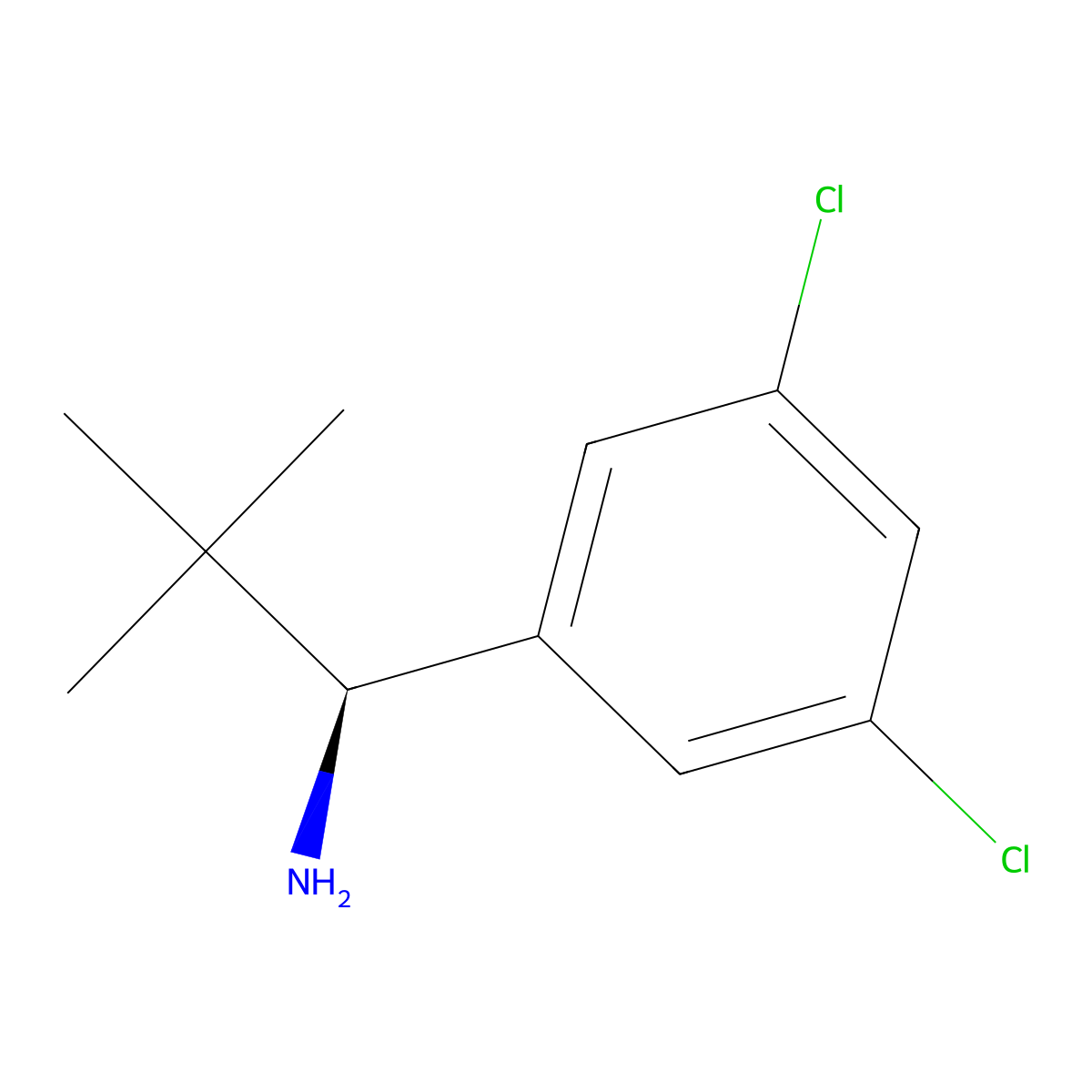 (S)-1-(3,5-Dichlorophenyl)-2,2-dimethylpropan-1-amine molecular structure, CAS 1389800-76-3