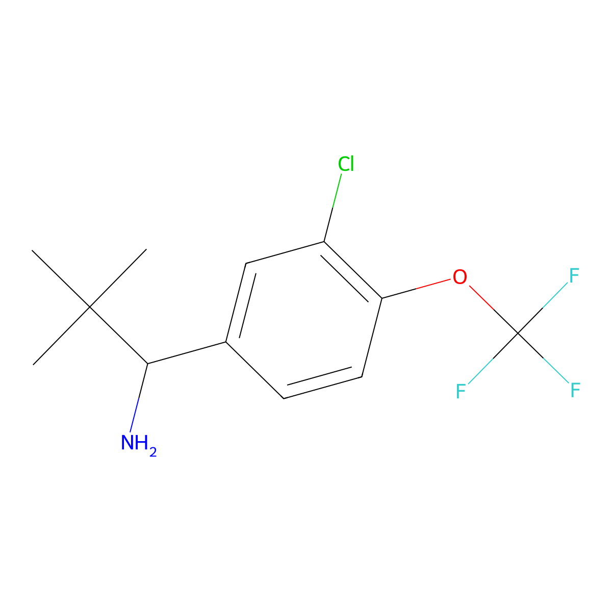 (S)-1-(3-Chloro-4-(trifluoromethoxy)phenyl)-2,2-dimethylpropan-1-amine molecular structure, CAS 1389801-14-2