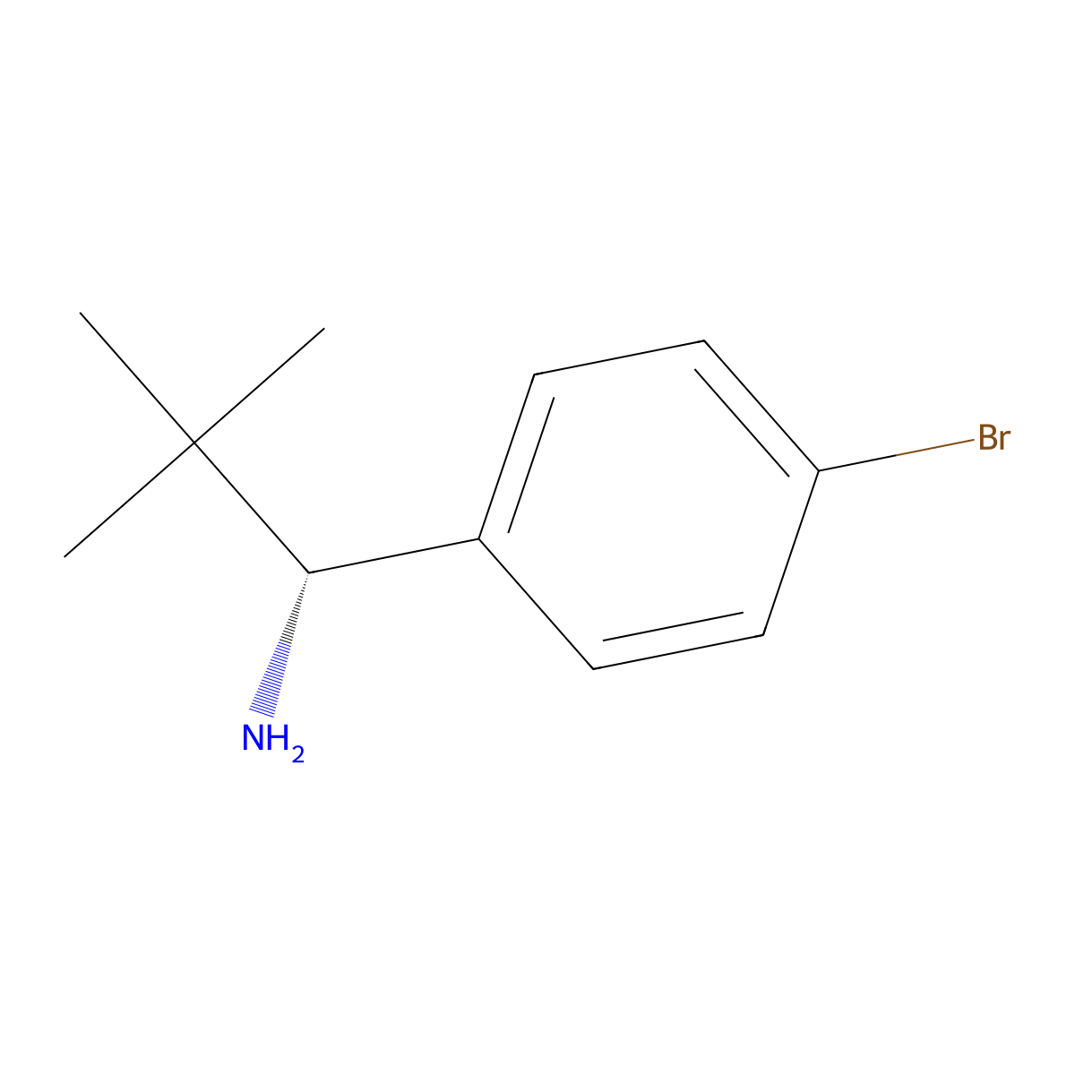 (R)-1-(4-Bromophenyl)-2,2-dimethylpropan-1-amine molecular structure, CAS 1389821-56-0