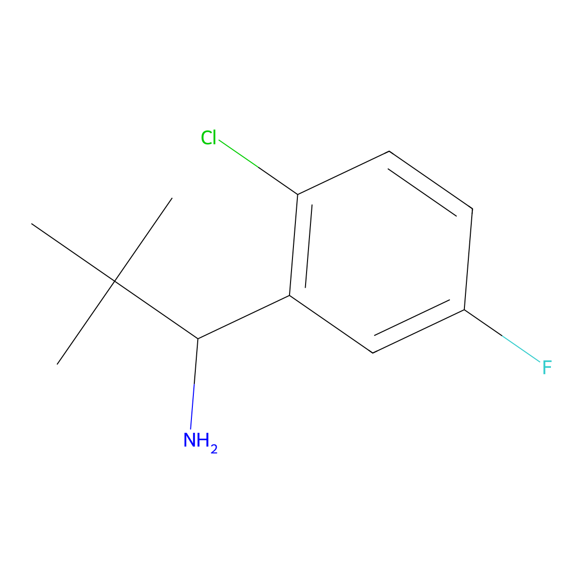 (R)-1-(2-Chloro-5-fluorophenyl)-2,2-dimethylpropan-1-amine molecular structure, CAS 1389821-96-8