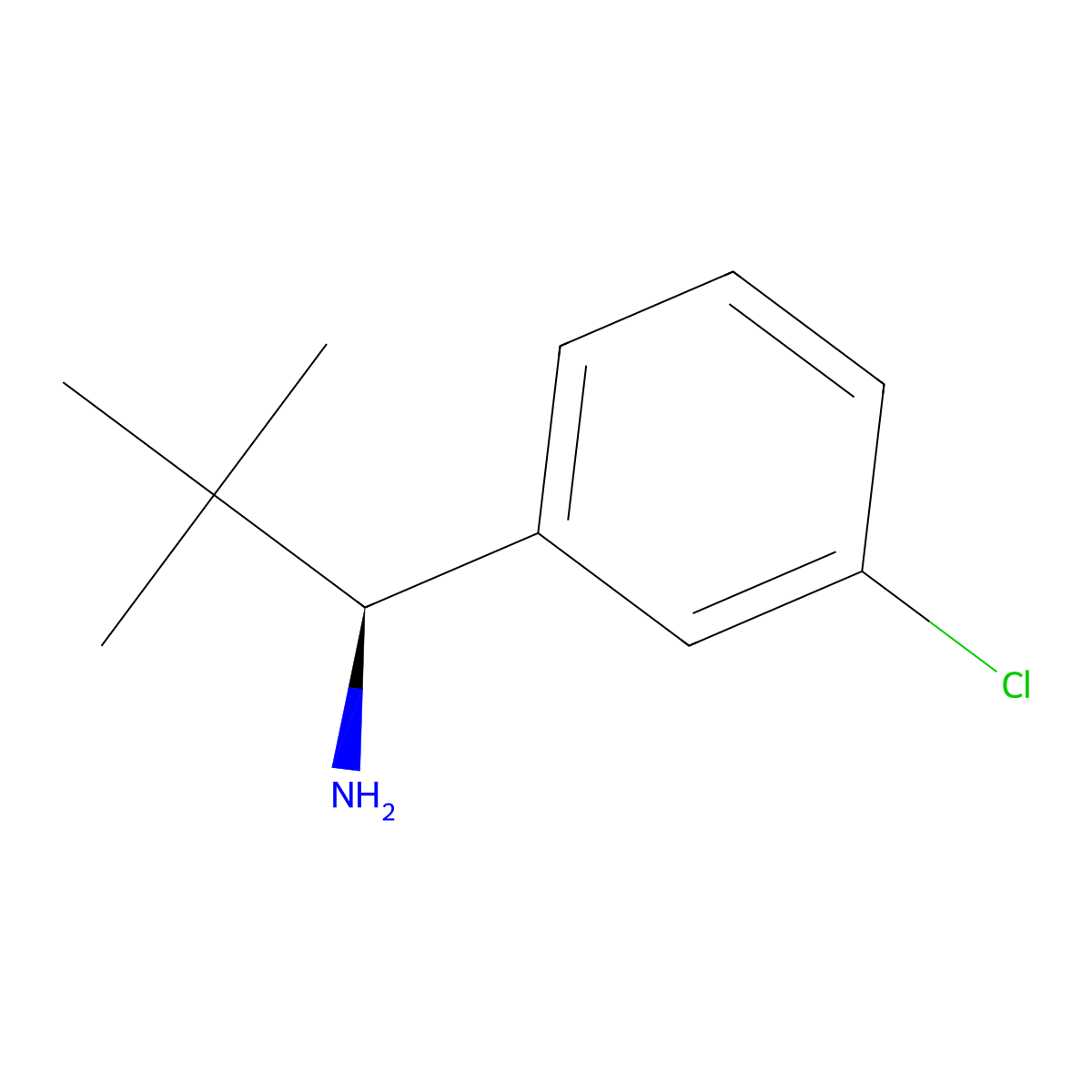 (S)-1-(3-Chlorophenyl)-2,2-dimethylpropan-1-amine molecular structure, CAS 1389868-34-1