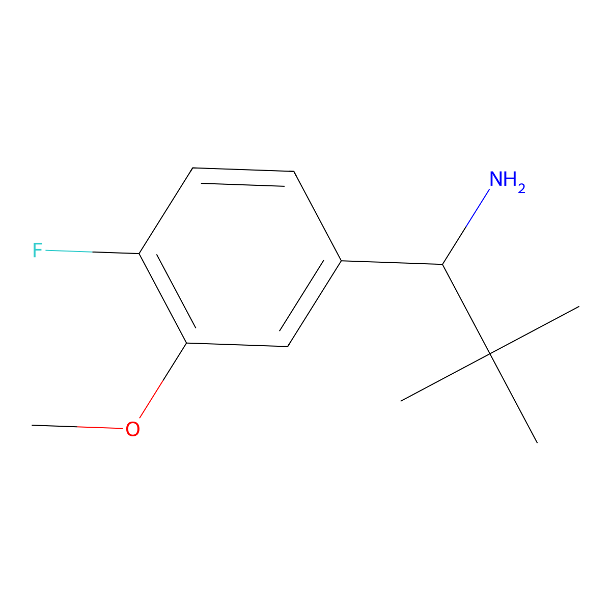 (R)-1-(4-Fluoro-3-methoxyphenyl)-2,2-dimethylpropan-1-amine molecular structure, CAS 1389872-70-1