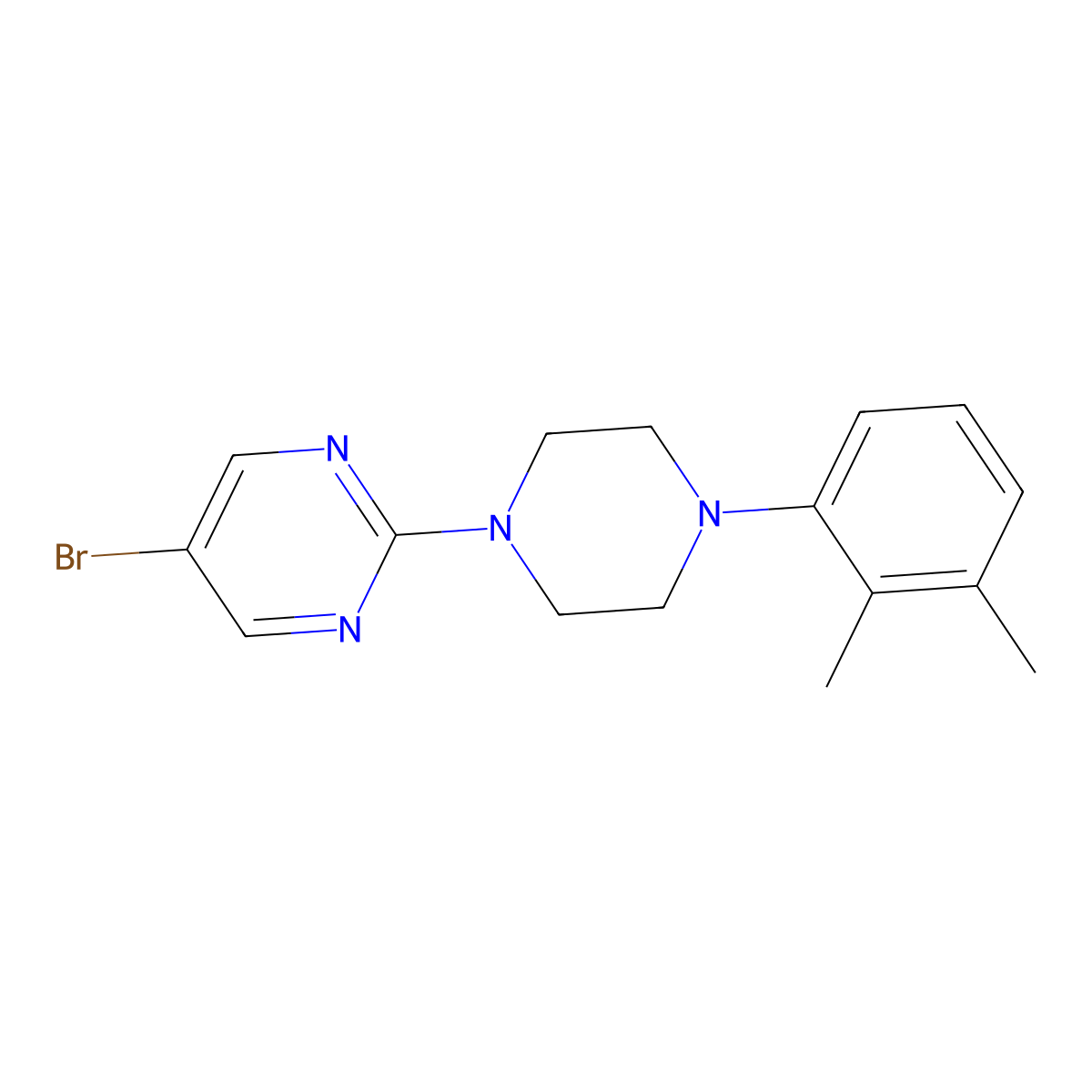 5-Bromo-2-[4-(2,3-dimethylphenyl)piperazin-1-yl]pyrimidine molecular structure, CAS 1389886-55-8