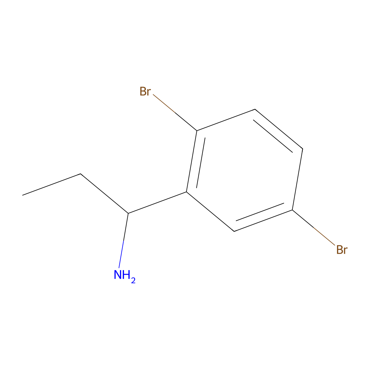 (S)-1-(2,5-Dibromophenyl)propan-1-amine molecular structure, CAS 1389898-55-8
