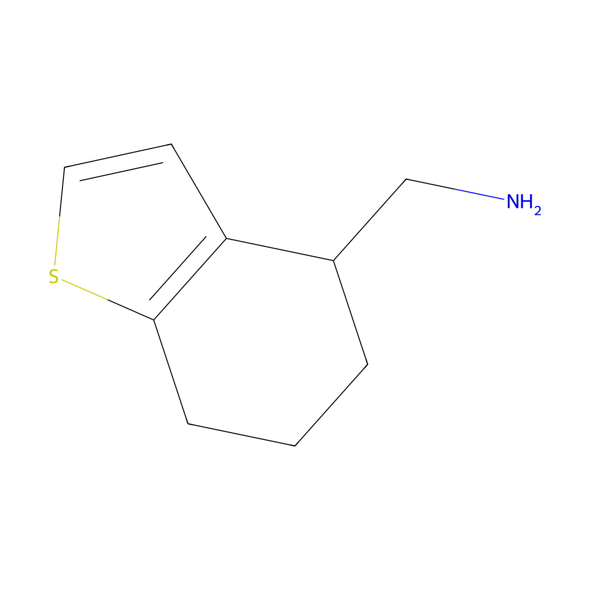 (4,5,6,7-Tetrahydrobenzo[b]thiophen-4-yl)methanamine molecular structure, CAS 138993-75-6
