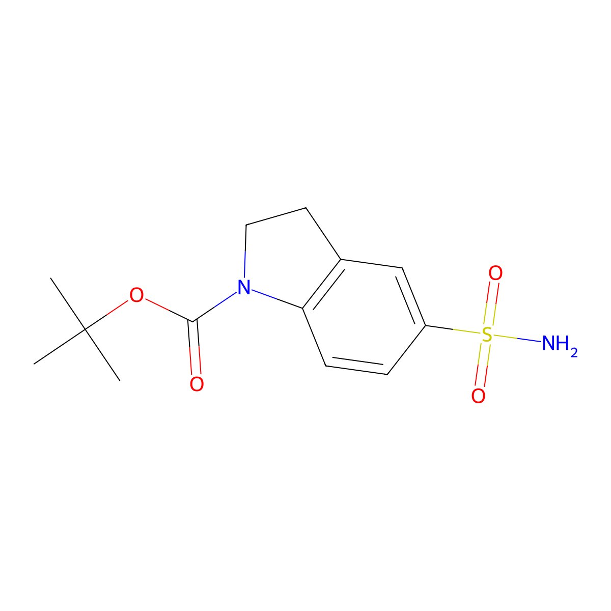 tert-butyl 5-sulfamoyl-2,3-dihydro-1H-indole-1-carboxylate molecular structure, CAS 1389949-90-9