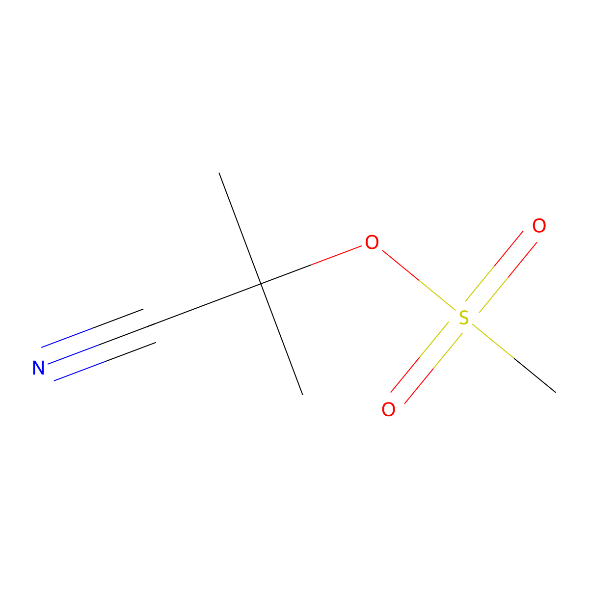 Propanenitrile, 2-methyl-2-[(methylsulfonyl)oxy]- molecular structure, CAS 138999-33-4