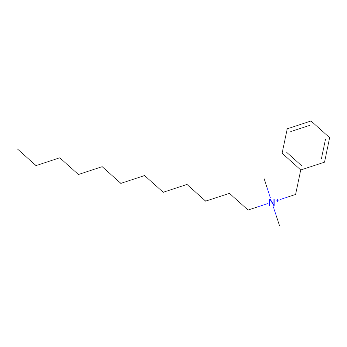Benzododecinium molecular structure, CAS 139-07-1