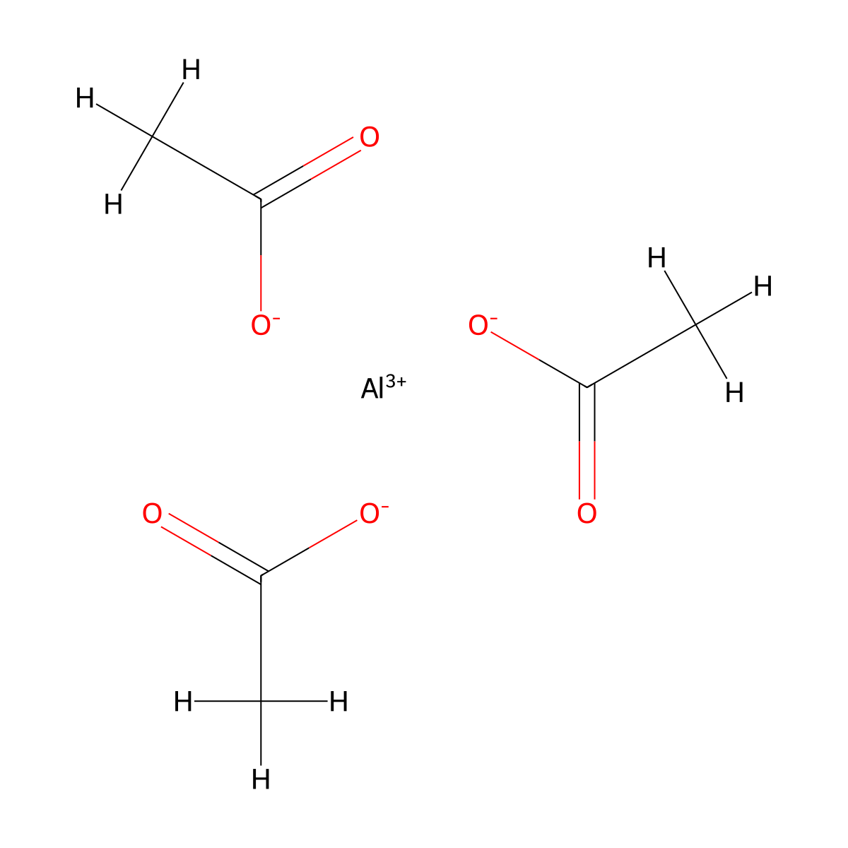 Aluminum Acetate molecular structure, CAS 139-12-8