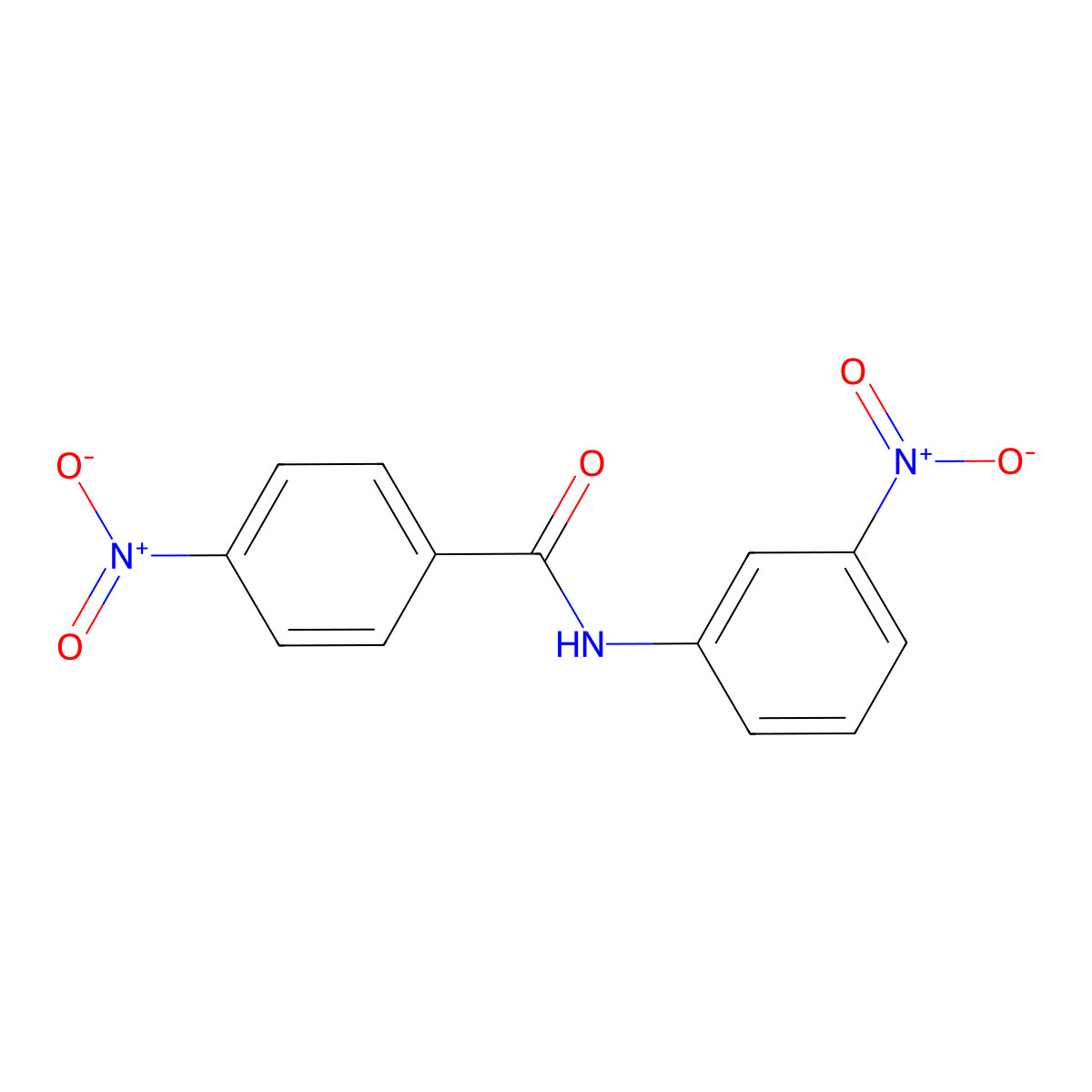 Benzamide, 4-nitro-N-(3-nitrophenyl)- molecular structure, CAS 139-29-7