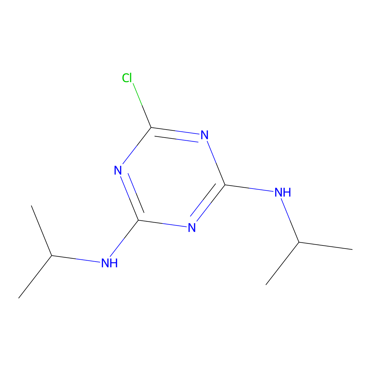 Propazine molecular structure, CAS 139-40-2