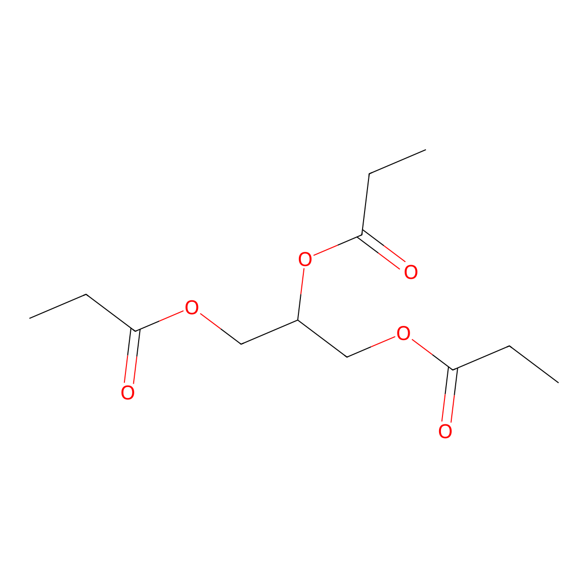 Tripropionin molecular structure, CAS 139-45-7