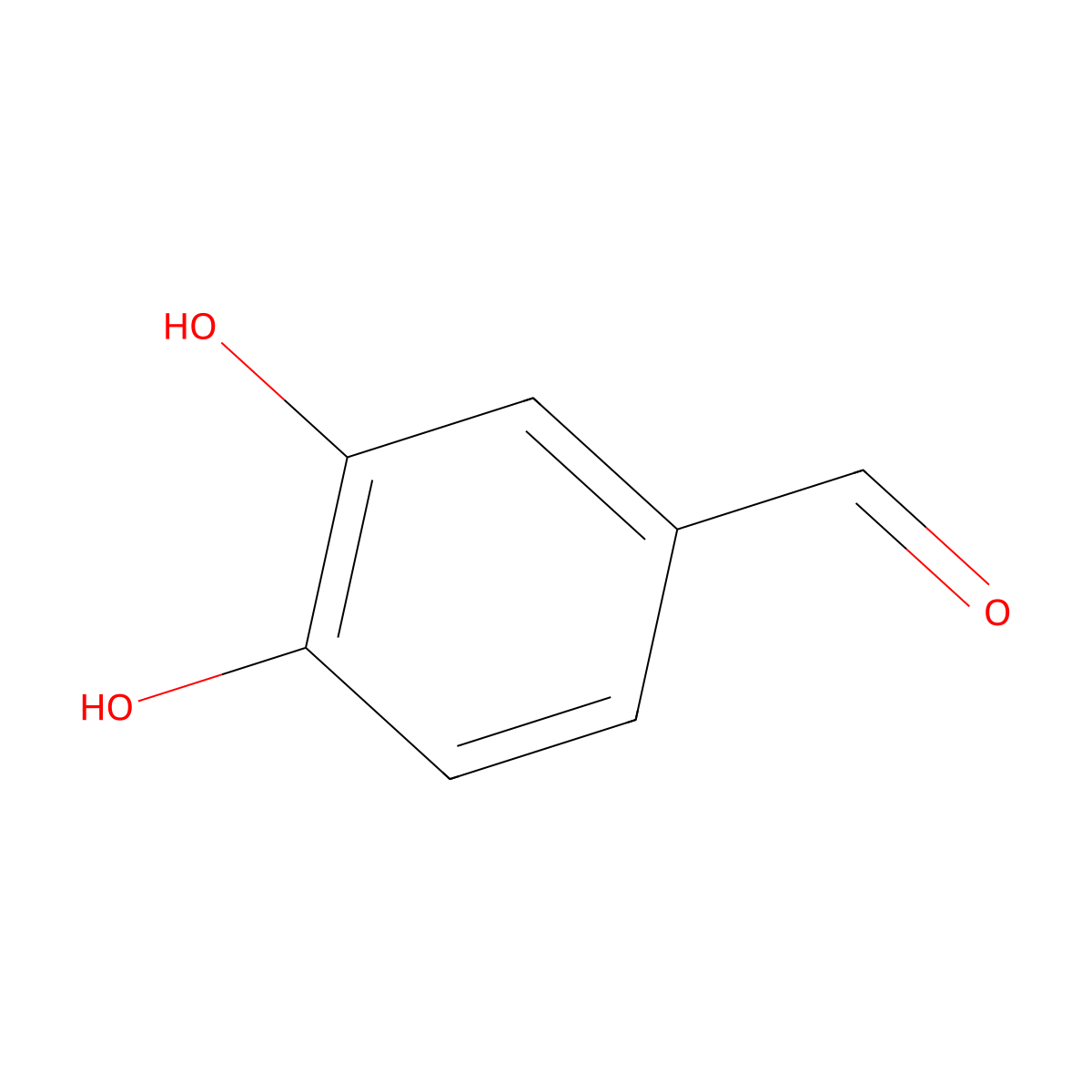 3,4-Dihydroxybenzaldehyde molecular structure, CAS 139-85-5