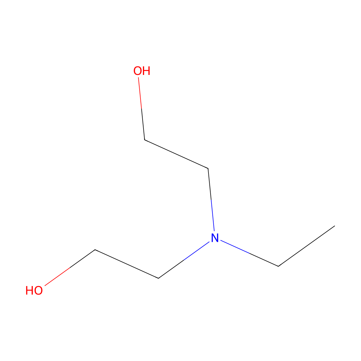 Ethyldiethanolamine molecular structure, CAS 139-87-7
