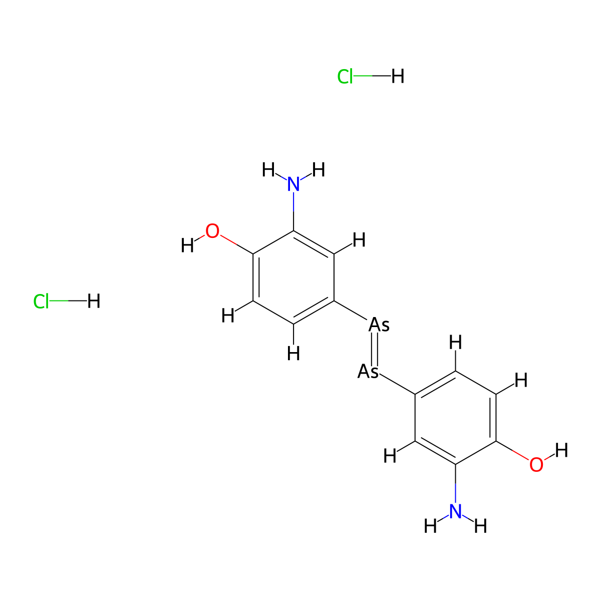 Arsphenamine molecular structure, CAS 139-93-5