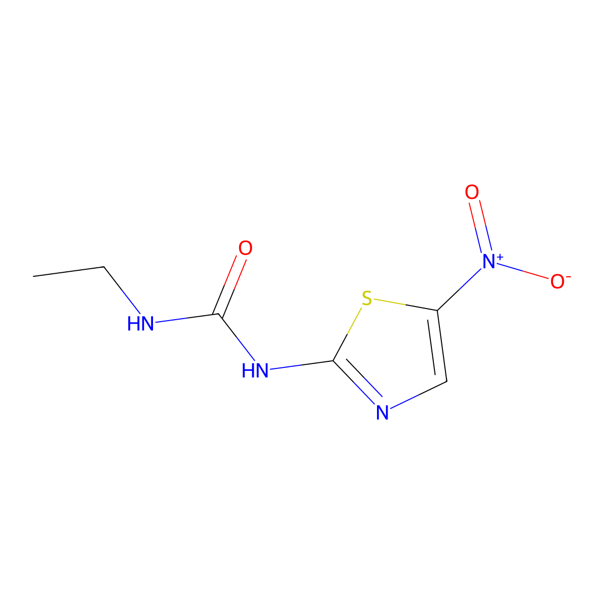 N-Ethyl-N'-(5-nitro-2-thiazolyl)urea molecular structure, CAS 139-94-6