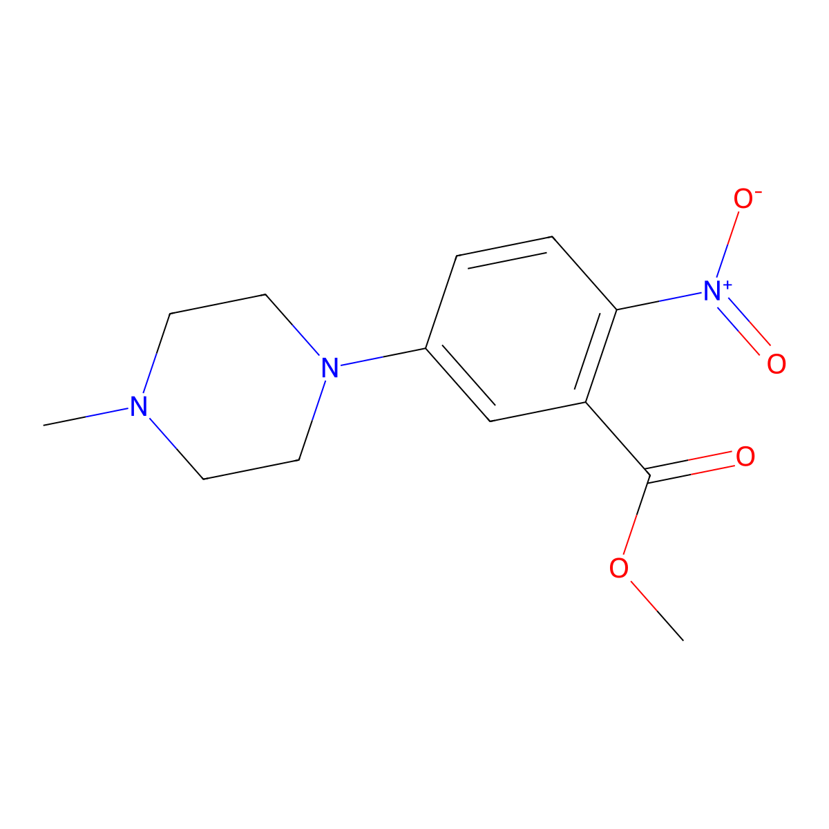 Methyl 5-(4-methylpiperazin-1-yl)-2-nitrobenzoate molecular structure, CAS 1390027-56-1