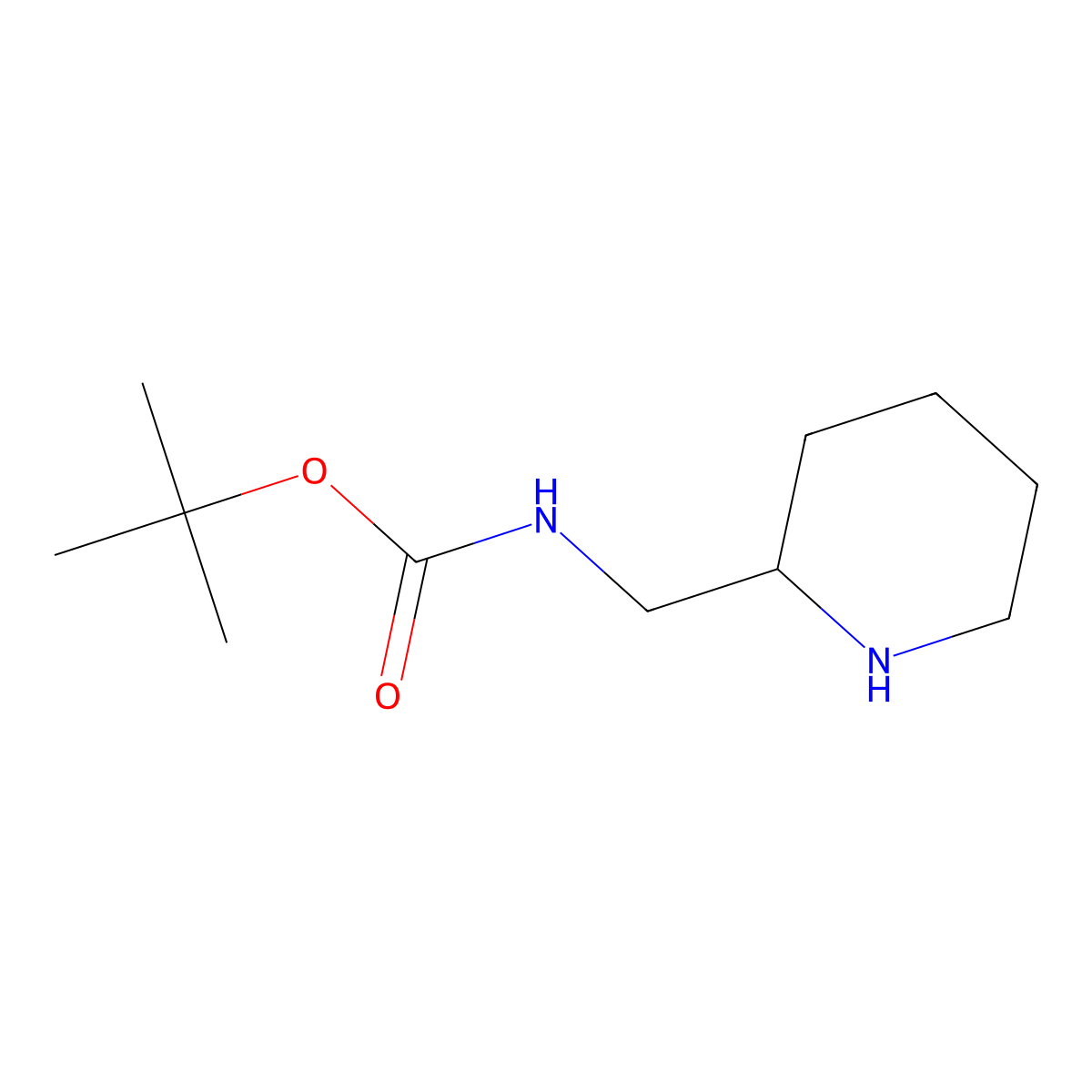 1,1-Dimethylethyl N-[(2R)-2-piperidinylmethyl]carbamate molecular structure, CAS 139004-96-9